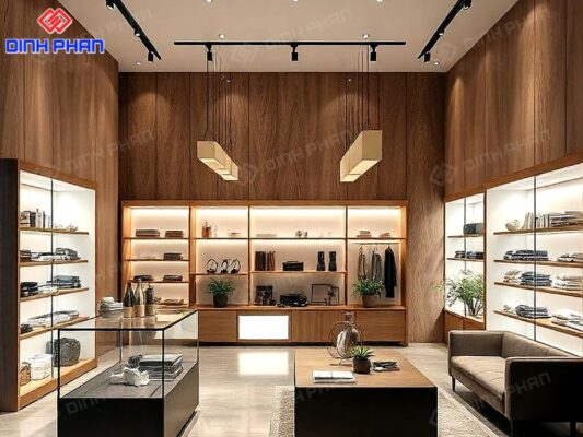 Thi công shop Đắk Lắk đẹp, giúp cửa hàng nổi bật hơn