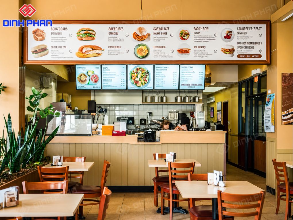 Thiết kế nhà hàng Đắk Lắk đẹp, tối ưu không gian Quầy gọi món tiện lợi cho mô hình nhà hàng nhanh