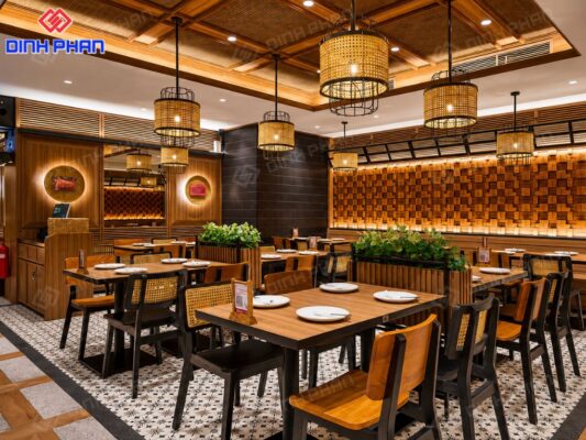 Thiết kế nhà hàng Đắk Lắk đẹp, tối ưu không gian