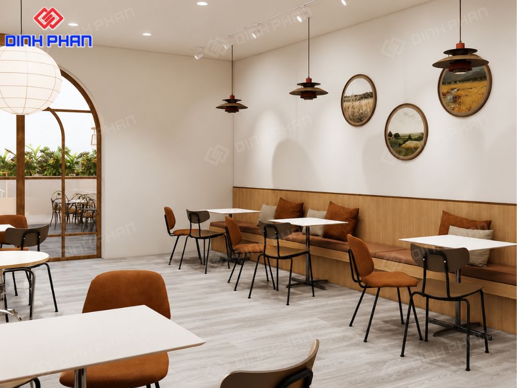 Trang trí quán cafe Đắk Lắk đẹp, ấn tượng và dễ hút khách Trang trí quán cafe Đắk Lắk đẹp, Không gian quán cafe sáng sủa