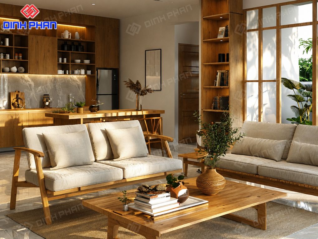 Không gian gỗ mộc mạc, ấm và tự nhiên