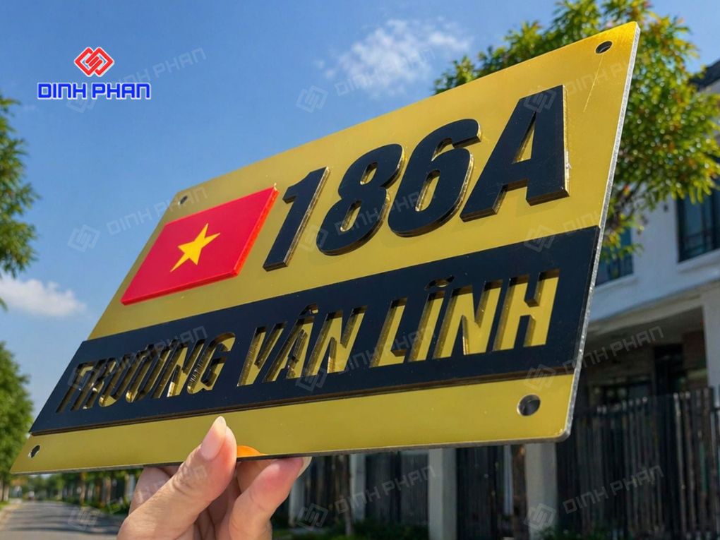 Bảng số nhà cao cấp đẹp, sang trọng, thiết kế theo yêu cầu Bảng số nhà cao cấp