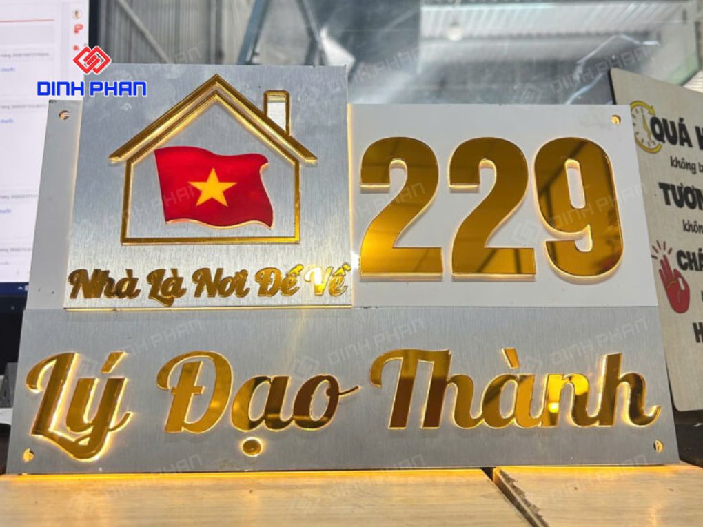 Bảng số nhà cao cấp đẹp, sang trọng, thiết kế theo yêu cầu Bảng số nhà cao cấp