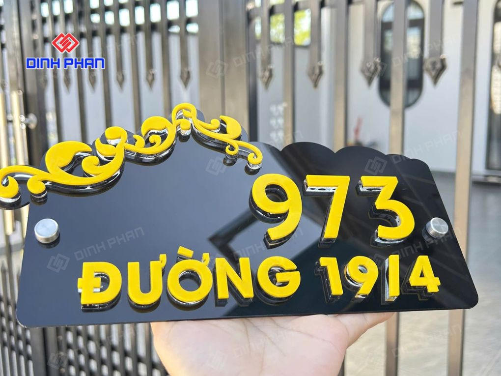 Bảng số nhà cao cấp đẹp, sang trọng, thiết kế theo yêu cầu Bảng số nhà cao cấp