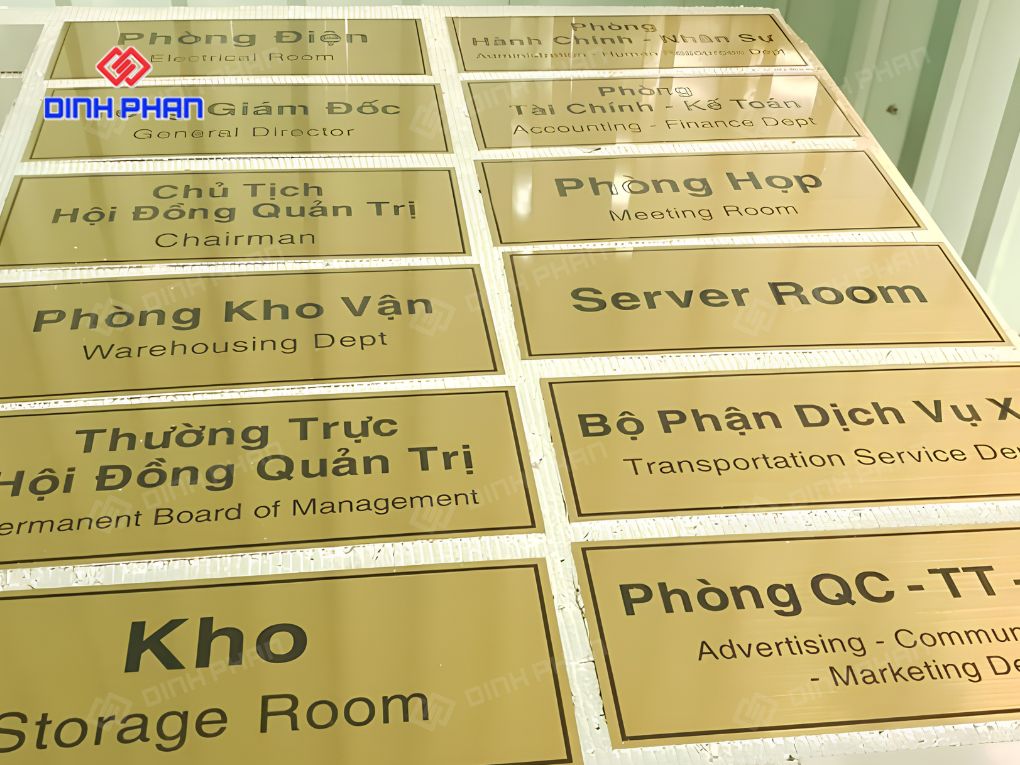Biển tên phòng ban đẹp, rõ ràng, thiết kế theo yêu cầu