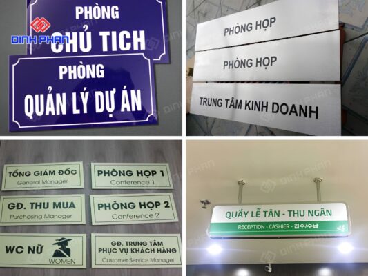 Biển tên phòng ban đẹp, rõ ràng, thiết kế theo yêu cầu
