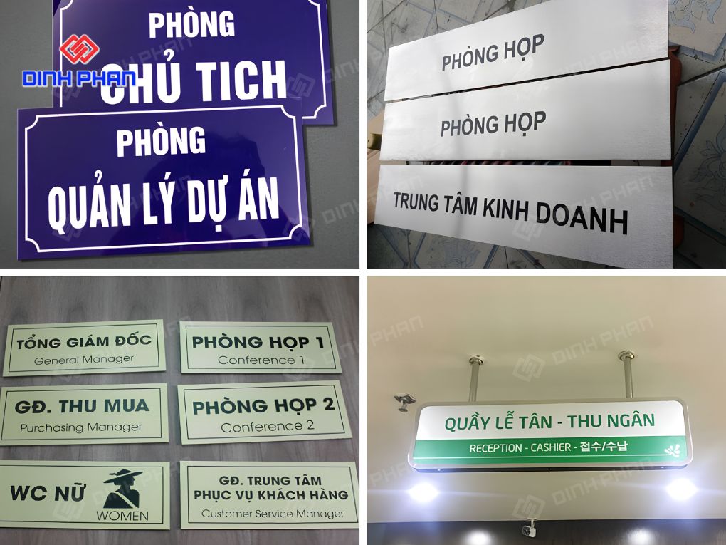 Biển tên phòng ban đẹp, rõ ràng, thiết kế theo yêu cầu